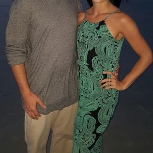 Maxi teal/black dress (Size S)